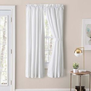 Ellis Curtain - Ellis Intricate Brush Fringe Sewn on Inside Edge a White